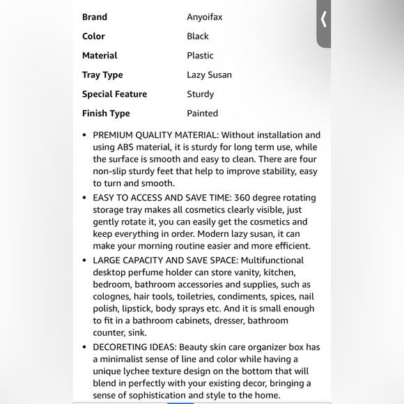 Makeup / Skincare Organizer 360 degree Tray - Picture 8 of 8